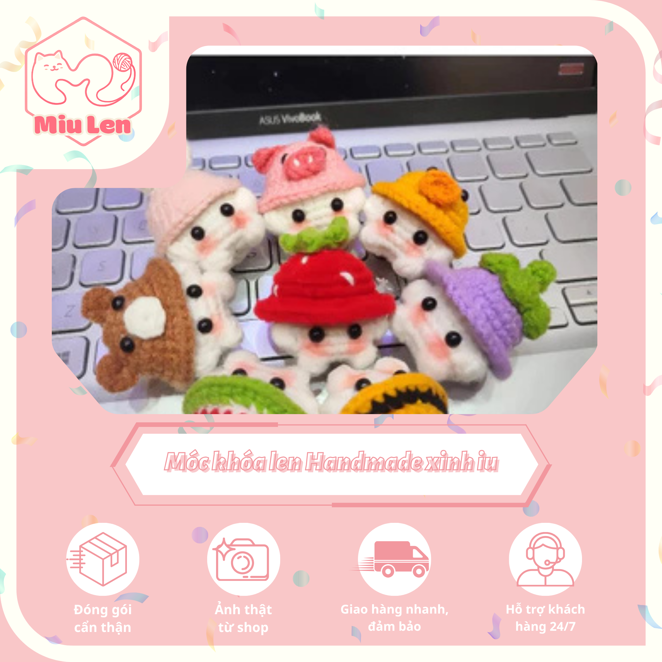 Móc khóa len handmade