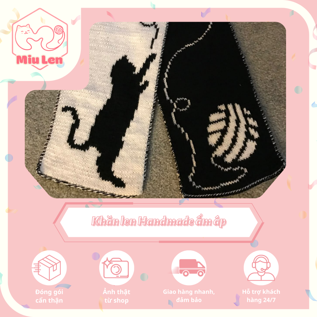 Khăn len mèo handmade