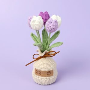 Hoa len Tulip Handmade